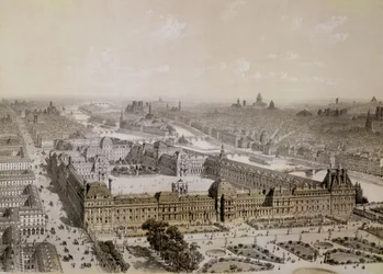 The Finished Louvre and the New Rue de Rivoli, engraved by Philippe Benoist